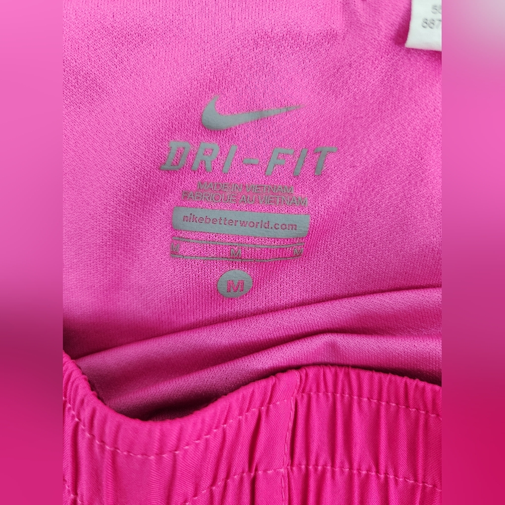 Nike Dri-fit Pink Running Shorts Women's Medium Pink Activewear Lined Shorts - Picture 4 of 7